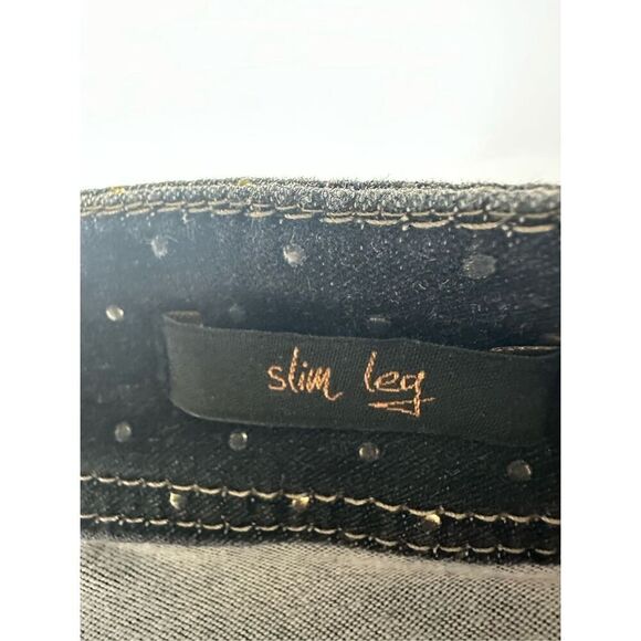 Raffaello Rossi Trend Line Women’s Slim Leg Black Jeans Gold Trim Sz32 See Notes - Picture 14 of 14